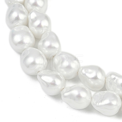 Electroplate Porcelain Imitation Pearl Beads Strands BSHE-Z009-03B-1