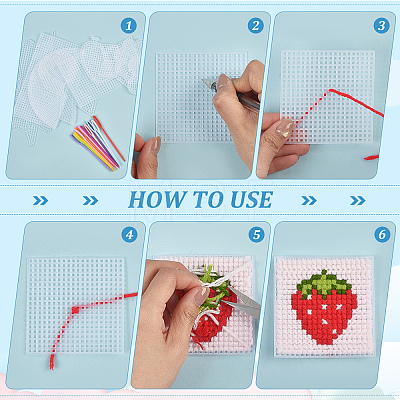 100Pcs 10 Styles DIY Plastic Canvas Shapes DIY-WA0001-30-1