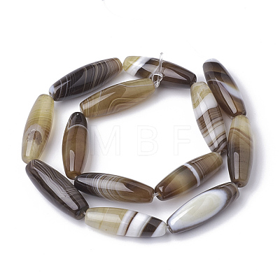 Natural Striped Agate/Banded Agate Beads Strands X-G-S280-10-1