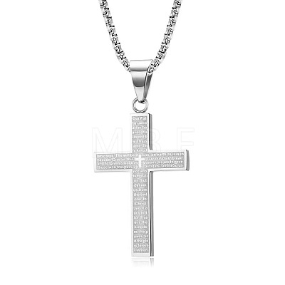 Stainless Steel Cross Pendant Necklace Men Women Hip-hop Jewelry Non-fading TX5023-3-1