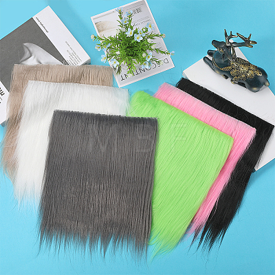 Faux Fur Squares Fabric BJEW-WH0515-11E-1