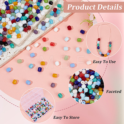 225Pcs 15 Colors Opaque Glass Beads Strands GLAA-PA0001-67-1