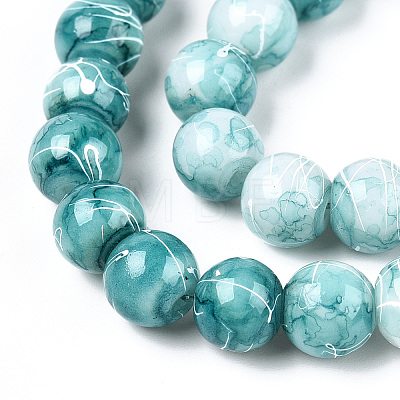 Drawbench Glass Round Beads GLAD-WH0001-01-19-1