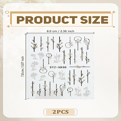 PET 5D Embossed Nail Art Stickers AJEW-WH0816-215-1