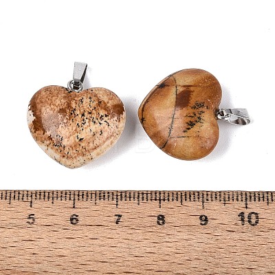 Natural Picture Jasper Pendants G-N362-05P-11-1
