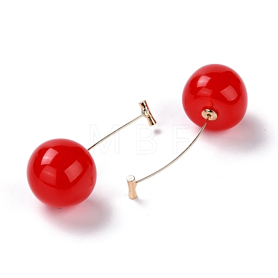 Lifelike Cherry Dangle Stud Earrings X-EJEW-F274-01D-1