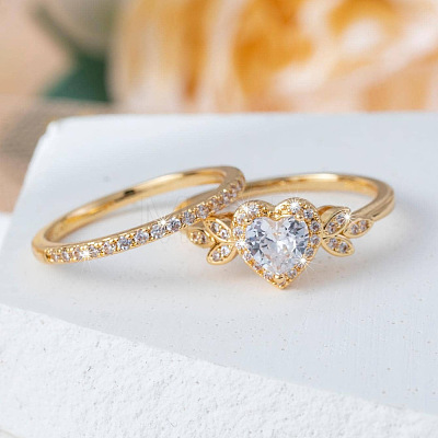 Alloy Micro Pave Cubic Zirconia Finger Rings Sets for Women FS-WGC007F-05-1