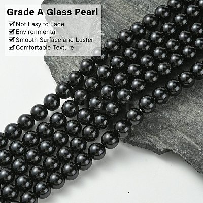 Eco-Friendly Glass Pearl Beads Strands HY-A008-10mm-RB080-1