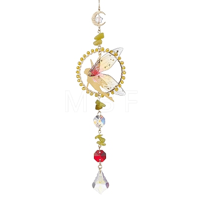 Fairy Brass & Resin Pendant Decorations HJEW-TA00247-01-1