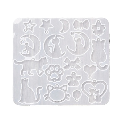 Kitten Earrings Pendants DIY Silicone Mold DIY-Q033-08C-1