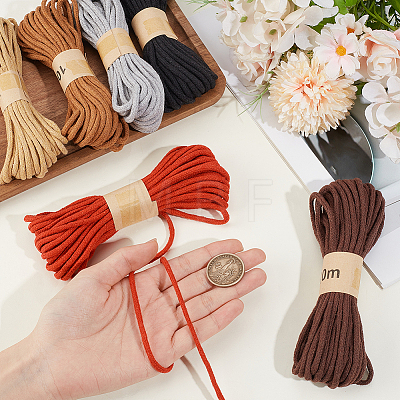 6 Bunldes 6 Colors Braided Polycotton Round Twine OCOR-CY0004-24B-1