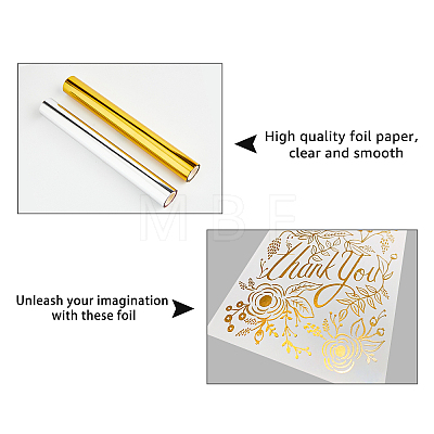 2 Rolls 2 Colors PET Stamping Hot Foil Paper DIY-FH0004-95-1