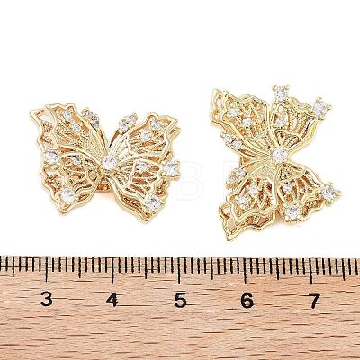 Brass Micro Pave Clear Cubic Zirconia Beads KK-Z059-03G-1