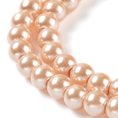 Baking Painted Pearlized Glass Pearl Round Bead Strands HY-Q003-6mm-18-1