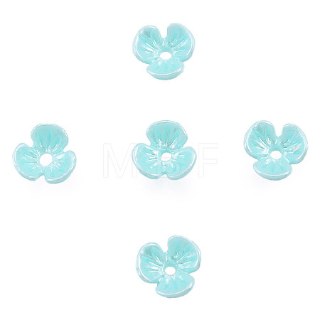 Resin Imitation Pearl Bead Caps RESI-N036-01A-02-1