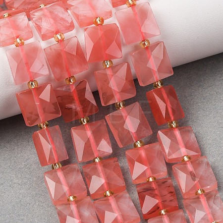 Cherry Quartz Glass Beads Strands G-F839-A29-01-1