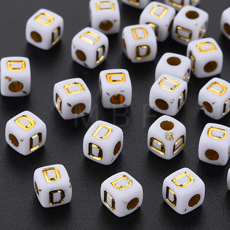 Opaque White Acrylic Beads MACR-Q242-010D-1