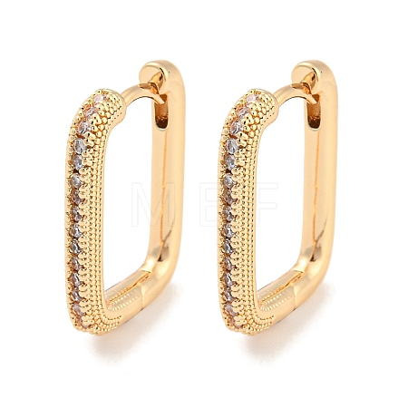 Brass with Cubic Zirconia Hoop Earrings EJEW-G363-18KCG-1
