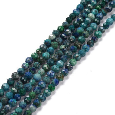 Natural Chrysocolla & Lapis Lazuli Beads Strands G-D463-08C-1