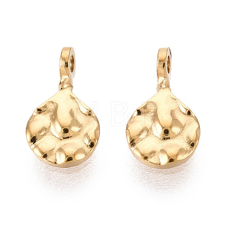 304 Stainless Steel Teardrop Charms STAS-T072-39G-1
