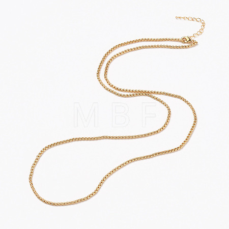Rack Plating Brass Box Chain Necklaces NJEW-H206-03G-01-1