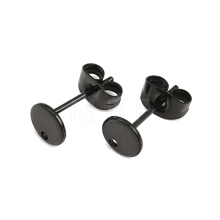 Ion Plating(IP) 304 Stainless Steel Stud Earring Findings STAS-P198-25-6mm-B-1