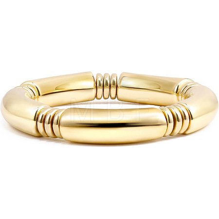Bohemian Women's Chunky Curved CCB Plastic Tube Beads Stretch Bracelets GJ3901-1-1