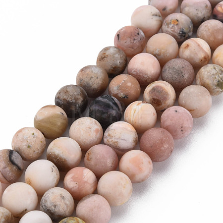 Natural Pink Opal Beads Strands G-R446-8mm-38-1