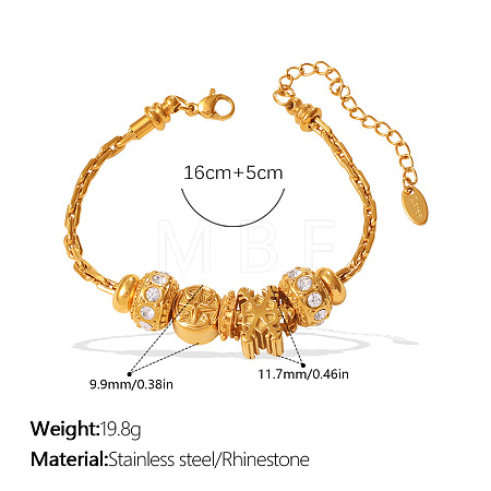 304 Stainless Steel & Cubic Zirconia Link Bracelets WG7FB07-05-1
