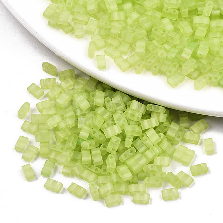 FGB 2-Hole Baking Paint Glass Seed Beads SEED-S031-M-SH1204FR-1