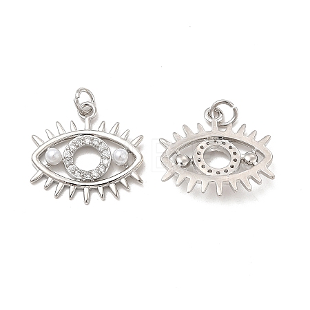 Brass Micro Pave Cubic Zirconia Pendants KK-E068-VB078-1