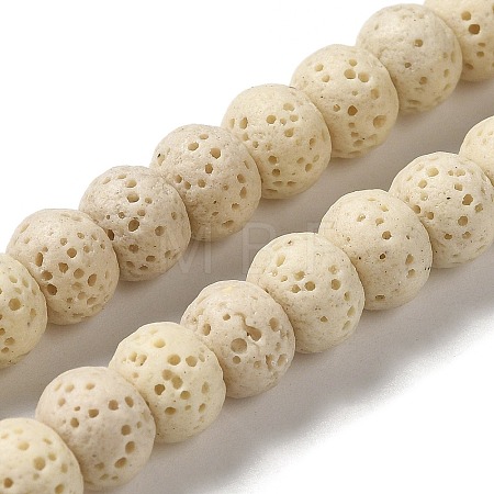 Natural Lava Rock Dyed Beads Strands G-Z036-B01-07-1