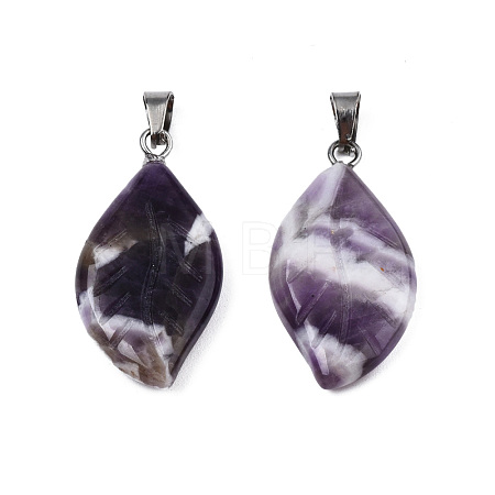 Natural Amethyst Pendants G-S364-076A-02-1