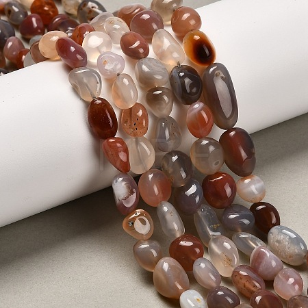 Natural South Red Agate Beads Strands G-P568-C15-01-1