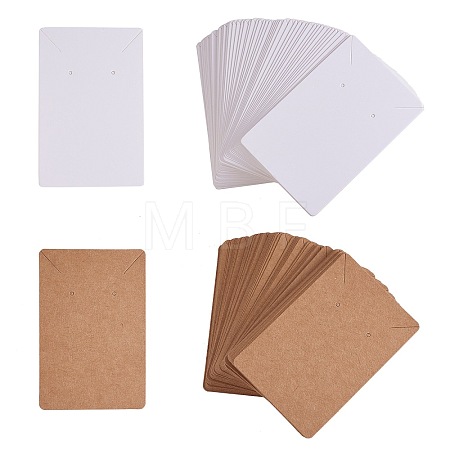 200Pcs 2 Colors Rectangle Cardboard Jewlery Display Cards CDIS-SZ0001-18-1