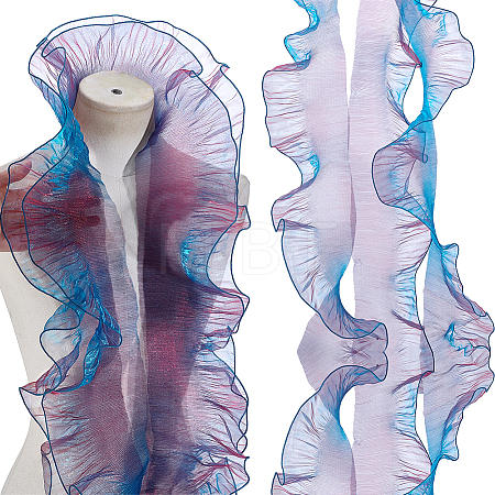 25Yards Polyester Organza Ruffled Pleated Lace Fabric Trim OCOR-GA0002-93-1