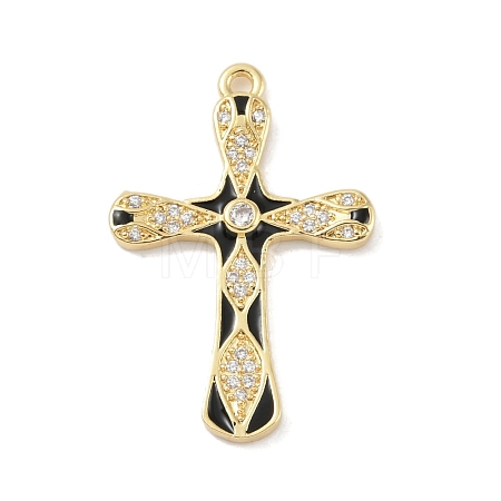 Rack Plating Brass Micro Pave Cubic Zirconia Pendants KK-A224-14G-03-1