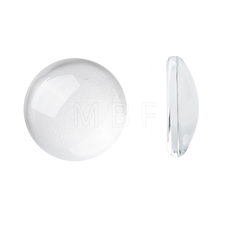 Transparent Glass Cabochons GGLA-R026-15mm-1
