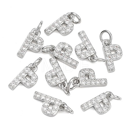 SHEGRACE Brass Micro Pave Clear Cubic Zirconia Pendants XGRQ29479-394P-P-1
