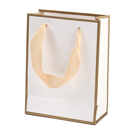 Rectangle Paper Bags with Ribbon Handles CARB-L011-01D-01-1