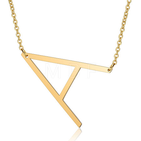 201 Stainless Steel Initial Pendants Necklaces NJEW-S069-JN004D-A-1