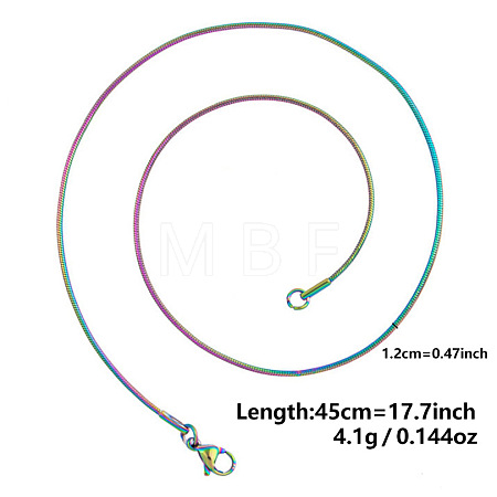 1.2MM Unisex 304 Stainless Steel Snake Chains Necklaces YO4082-5-1