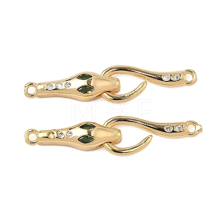 Brass Micro Pave Cubic Zirconia hook Clasps KK-S531-35G-1