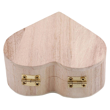 Heart Wood Jewelry Storage Boxes AJEW-CL0005-26-1