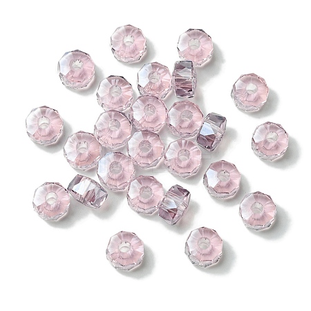 Transparent Electroplate Glass Beads GLAA-K064-10A-PL01-1