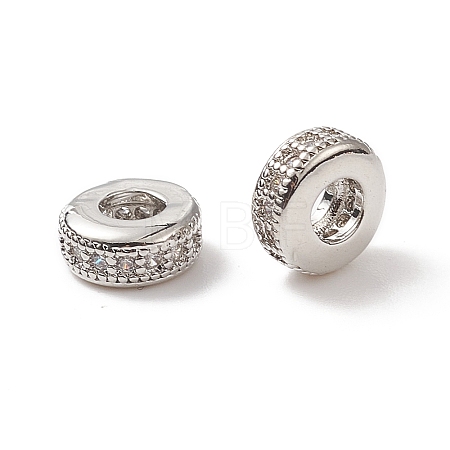 Brass Micro Pave Cubic Zirconia Beads ZIRC-F001-121P-1