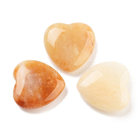 Heart Natural Yellow Aventurine Palm Stones G-C134-06A-09-1