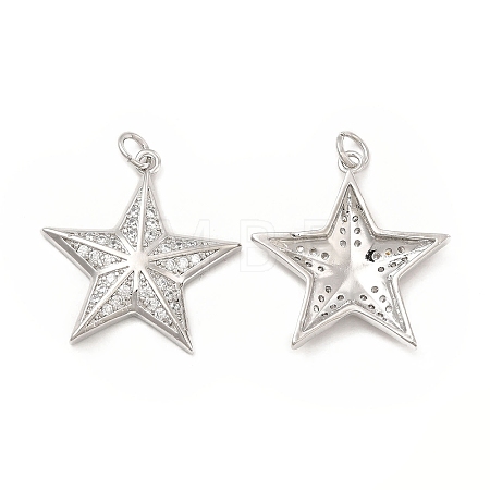Brass Micro Pave Cubic Zirconia Pendants KK-E068-VB102-1
