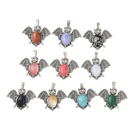 Synthetic Mixed Gemstone Pendants G-G871-02AS-B-1