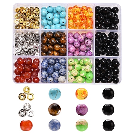 DIY Round Mixed Stone Beads Bracelet Making Kit DIY-YW0004-97-1